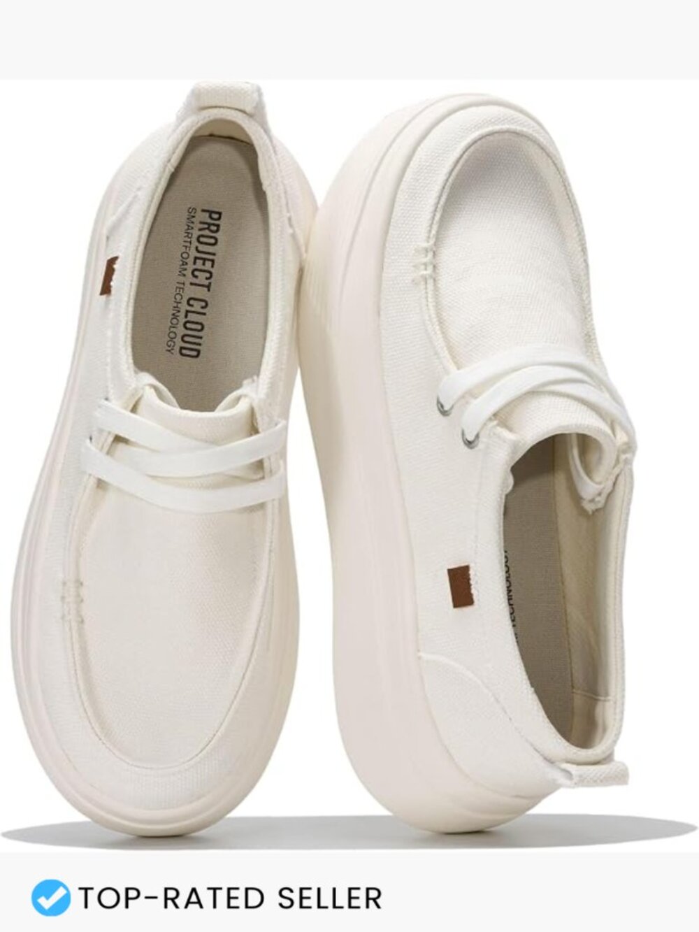 Canvas Platform Loafers Slip On Casual Boat Shoes Women Retro Chic Lightweight